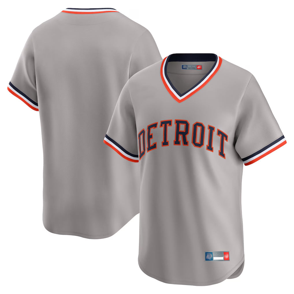 Ldoa D.Tigers Gray Cooperstown T-shirt Home Game Blank Player Stitched Jerseys