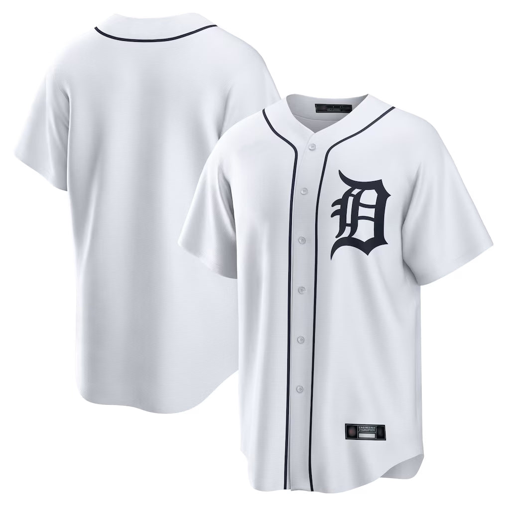 Ldoa D.Tigers White Home Game Blank Player Stitched Jerseys