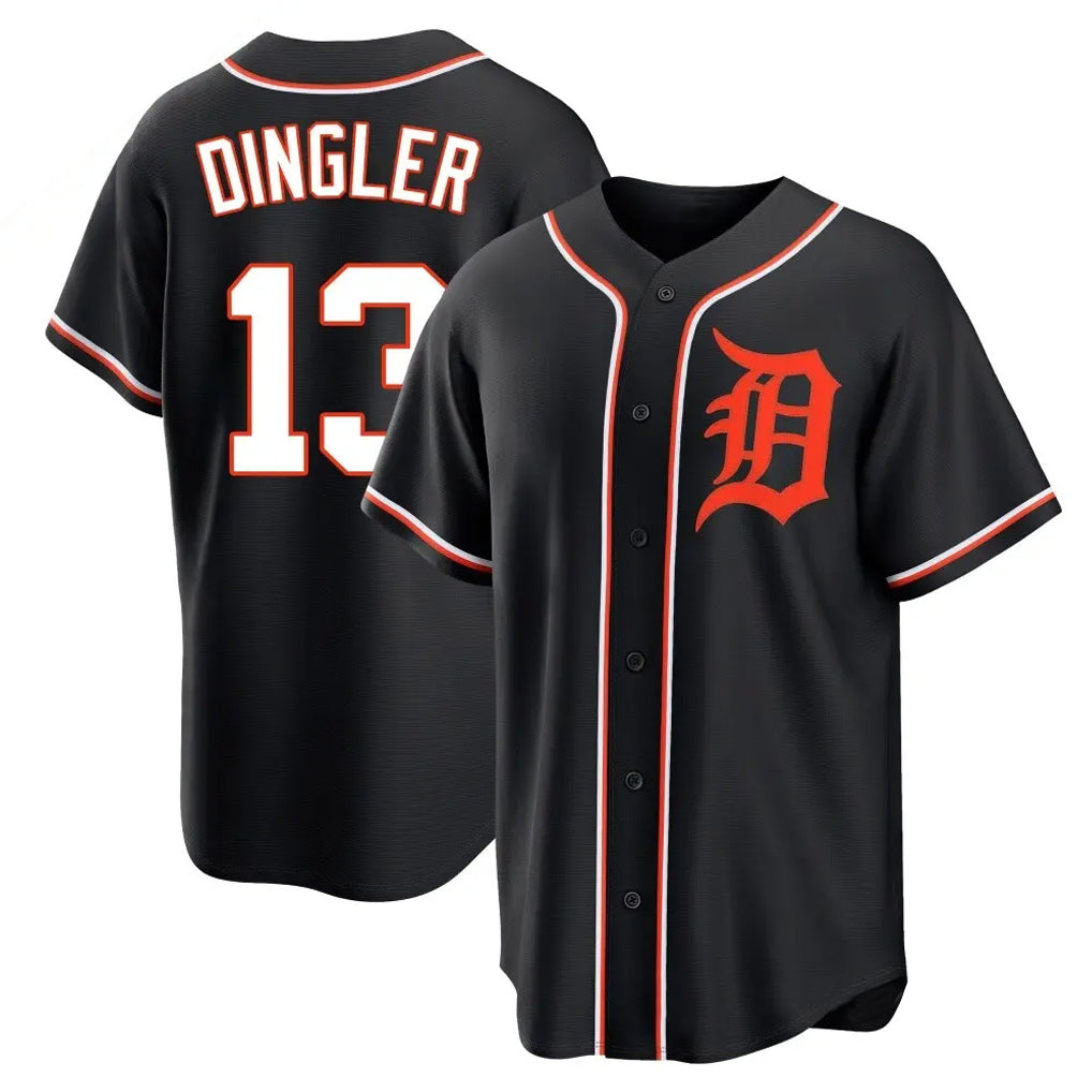 Ldoa D.Tigers #13 Dillon Dingler Player Black Fashion Out Home Game Stitched Jerseys