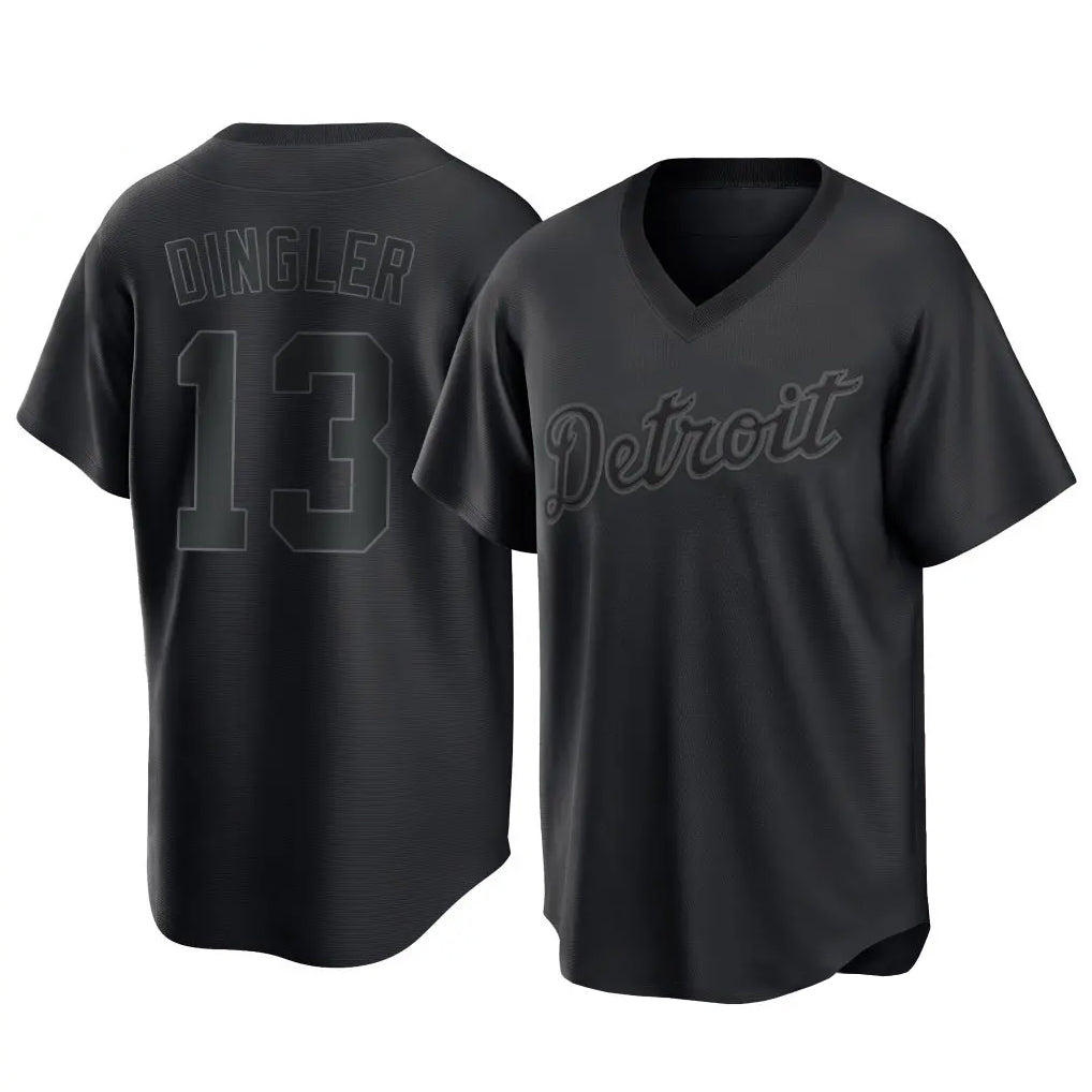 Ldoa D.Tigers #13 Dillon Dingler Player Black T-shirt Home Game Stitched Jerseys