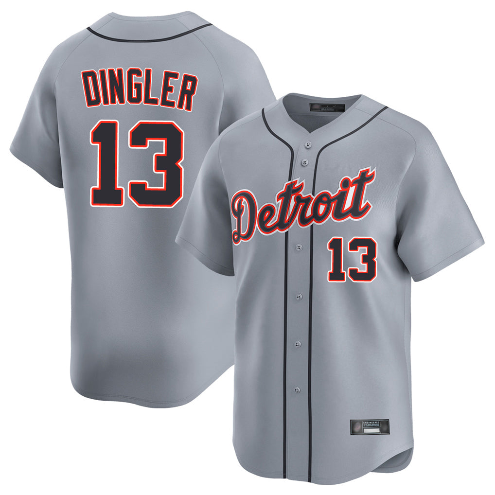 Ldoa D.Tigers #13 Dillon Dingler Player Gray Home Limited Stitched Jerseys