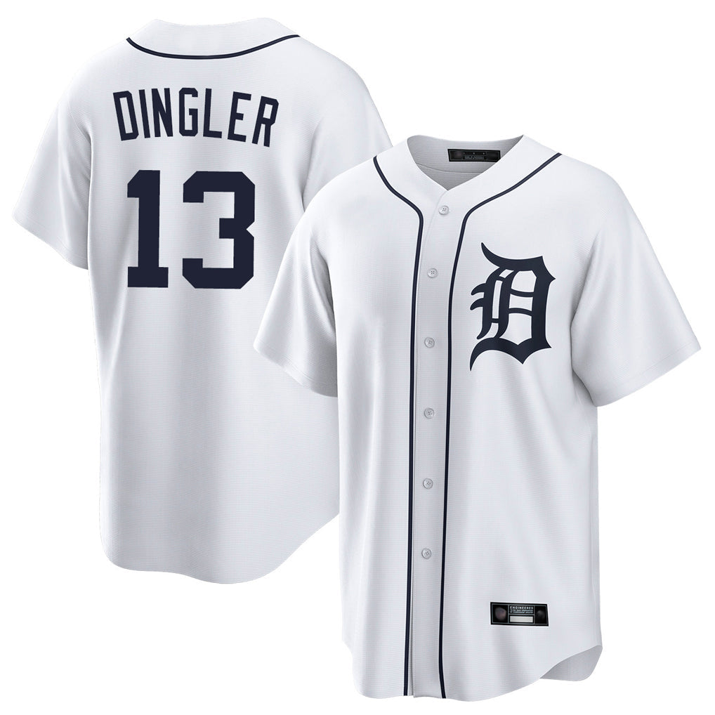 Ldoa D.Tigers #13 Dillon Dingler Player White Home Game Stitched Jerseys