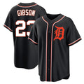 Ldoa D.Tigers #23 Kirk Gibson Player Black Fashion Out Home Game Stitched Jerseys