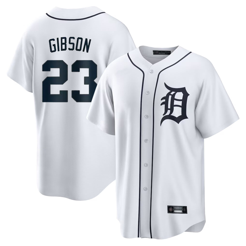 Ldoa D.Tigers #23 Kirk Gibson Player White Home Game Stitched Jerseys