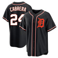 Ldoa D.Tigers #24 Miguel Cabrera Player Black Fashion Out Home Game Stitched Jerseys