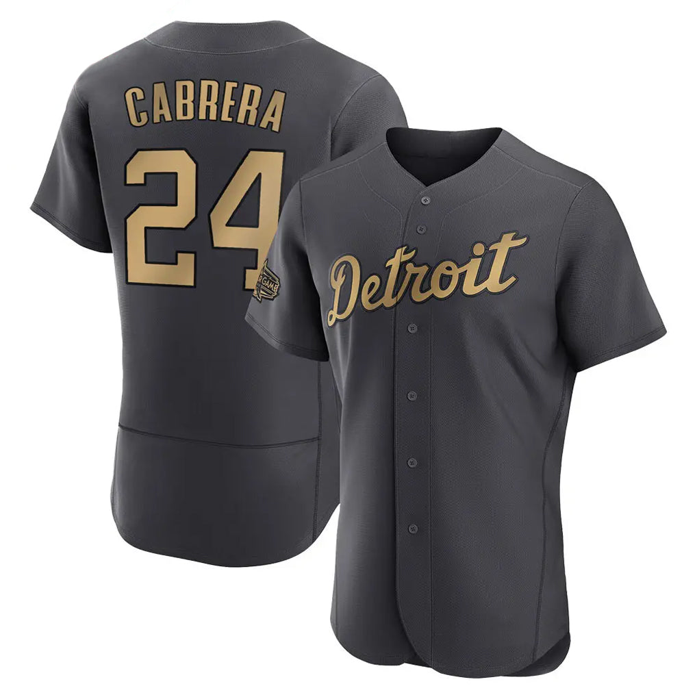 Ldoa D.Tigers #24 Miguel Cabrera Player Charcoal All-Star Limited Elite Home Stitched Jerseys