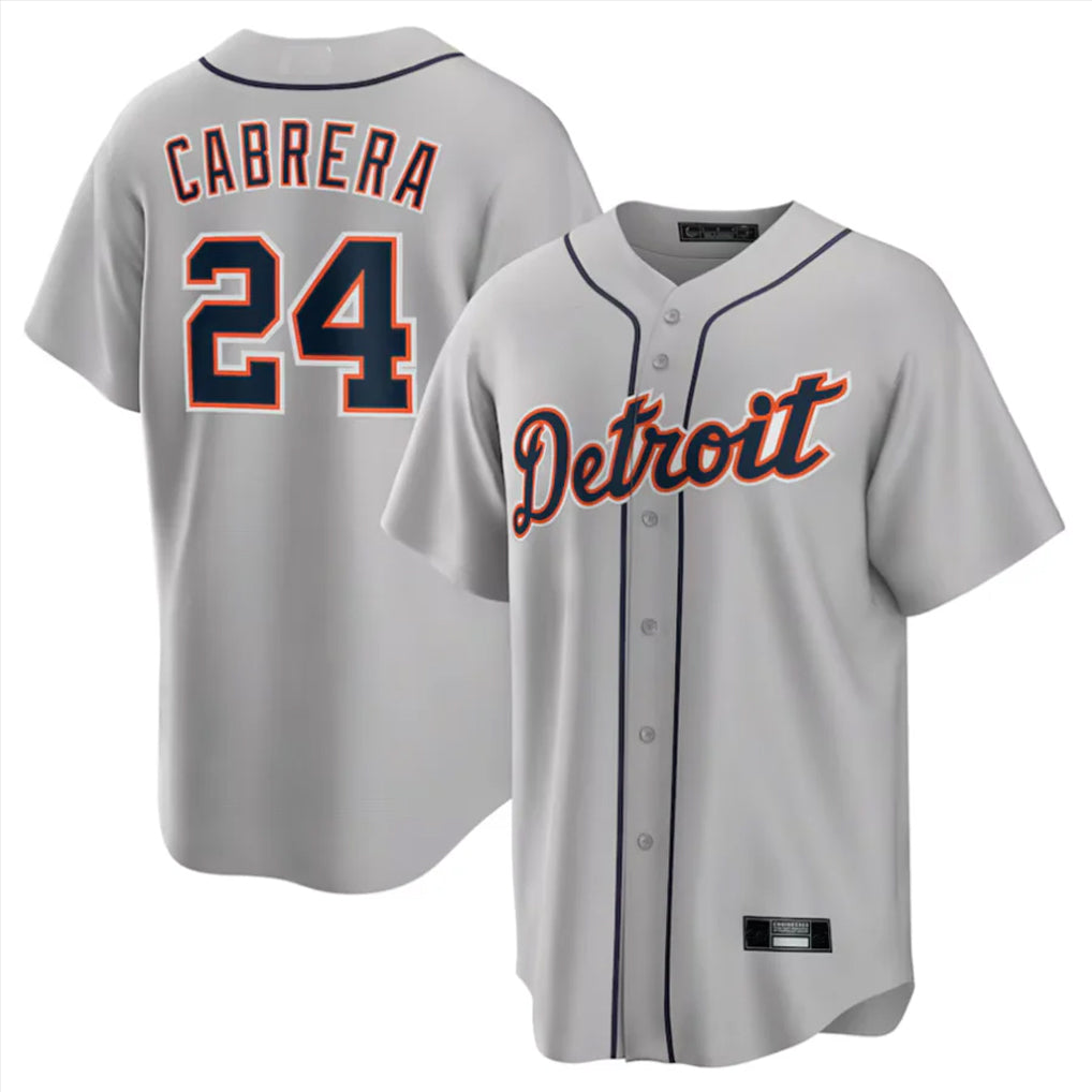 Ldoa D.Tigers #24 Miguel Cabrera Player Gray Home Game Stitched Jerseys
