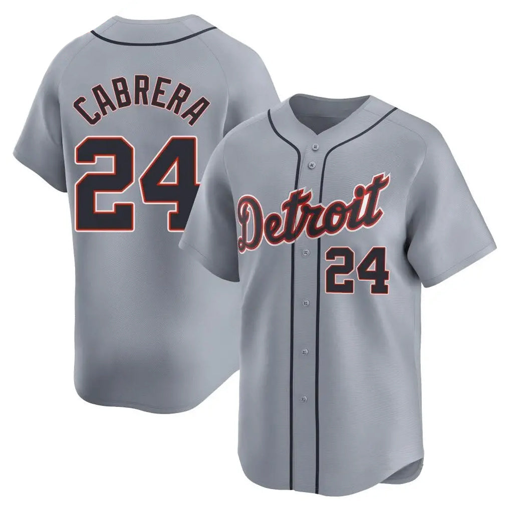 Ldoa D.Tigers #24 Miguel Cabrera Player Gray Home Limited Stitched Jerseys
