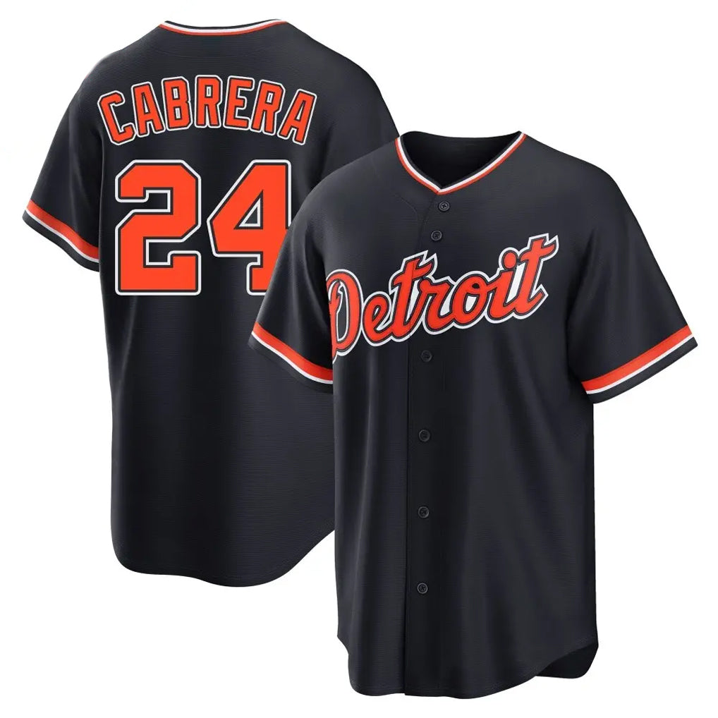 Ldoa D.Tigers #24 Miguel Cabrera Player Navy Home Game Stitched Jerseys