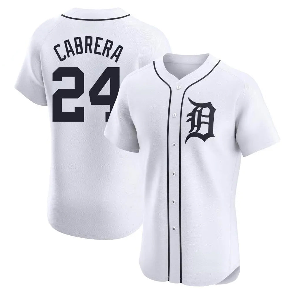 Ldoa D.Tigers #24 Miguel Cabrera Player White Limited Elite Home Stitched Jerseys