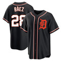 Ldoa D.Tigers #28 Javier B¡§¡éez Player Black Fashion Out Home Game Stitched Jerseys