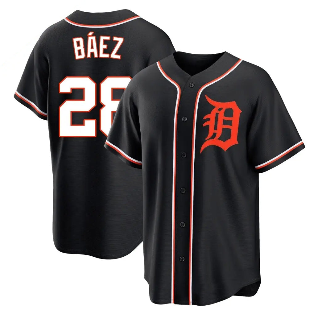 Ldoa D.Tigers #28 Javier B¡§¡éez Player Black Fashion Out Home Game Stitched Jerseys