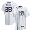 Ldoa D.Tigers #28 Javier B¡§¡éez Player White Home Game Stitched Jerseys