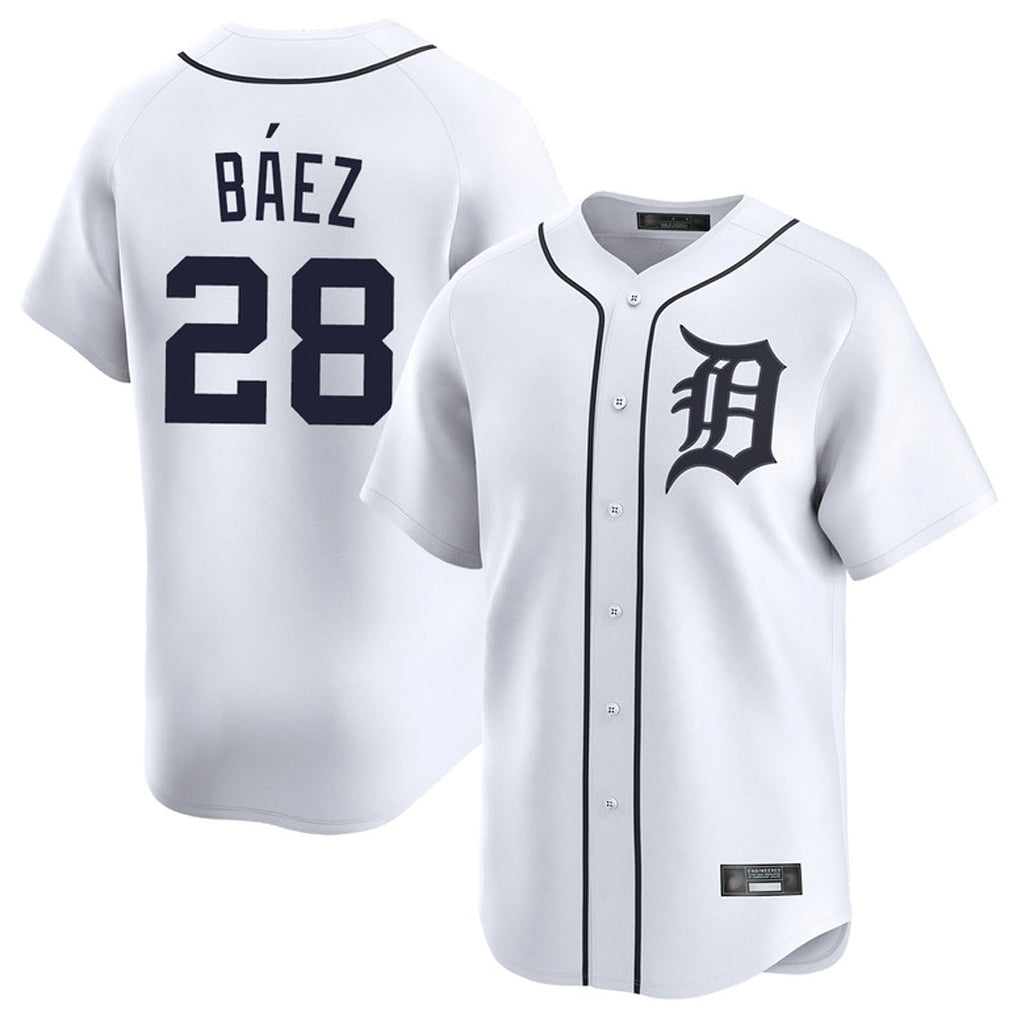 Ldoa D.Tigers #28 Javier B¡§¡éez Player White Home Limited Stitched Jerseys