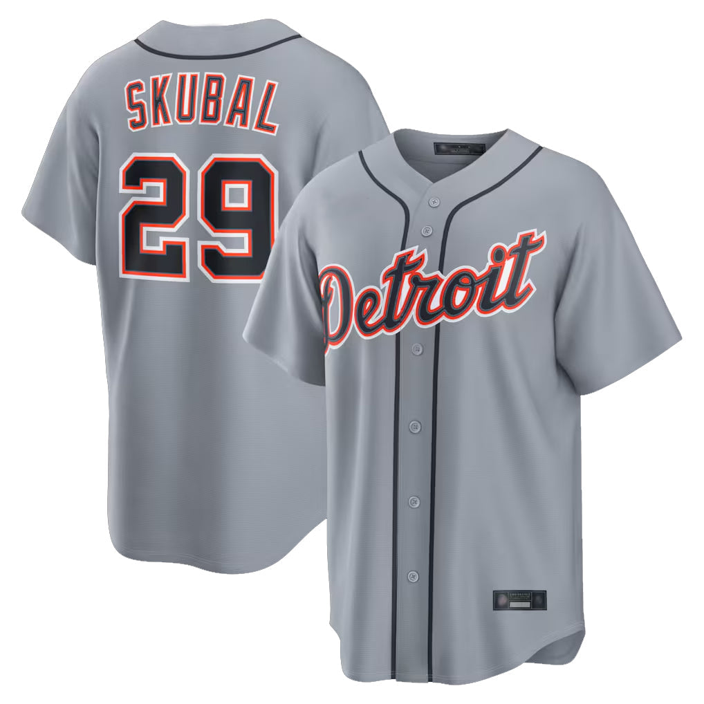 Ldoa D.Tigers #29 Tarik Skubal Player Gray Home Game Stitched Jerseys