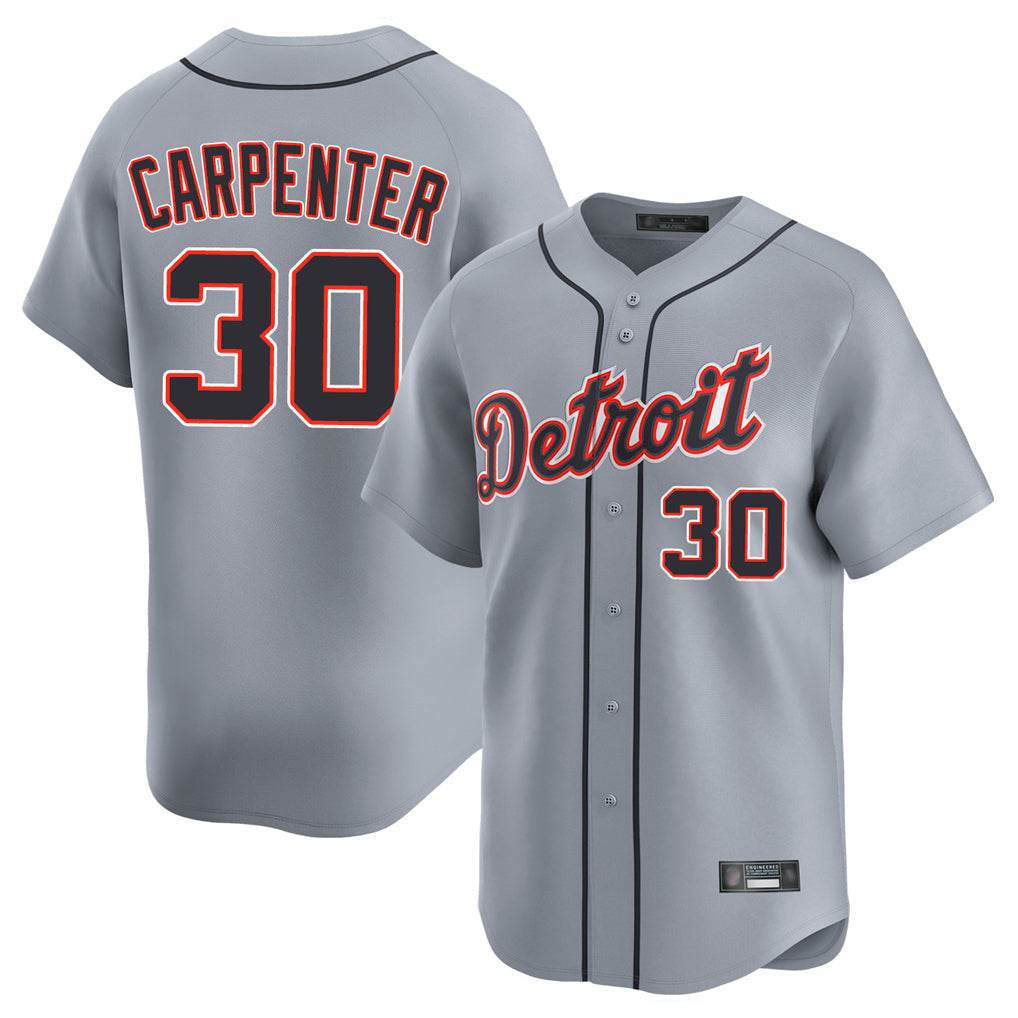 Ldoa D.Tigers #30 Kerry Carpenter Player Gray Home Limited Stitched Jerseys