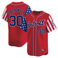 Ldoa D.Tigers #30 Kerry Carpenter Player Red Independence Day Vapor Premier Limited Stitched Jerseys