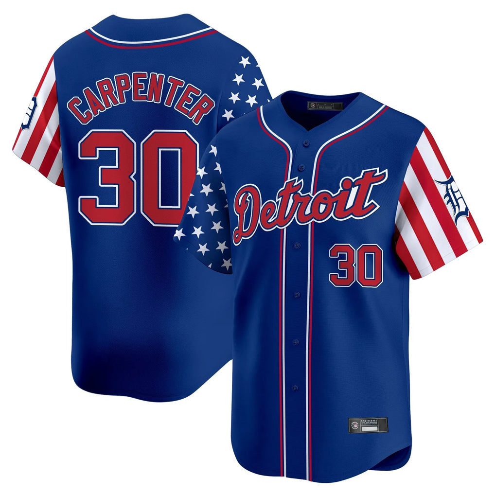 Ldoa D.Tigers #30 Kerry Carpenter Player Royal Independence Day Vapor Premier Limited Stitched Jerseys
