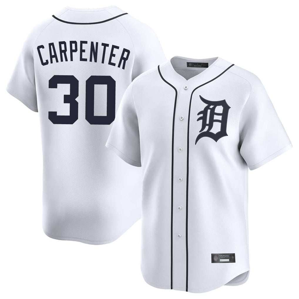 Ldoa D.Tigers #30 Kerry Carpenter Player White Home Limited Stitched Jerseys