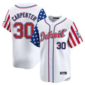 Ldoa D.Tigers #30 Kerry Carpenter Player White Independence Day Vapor Premier Limited Stitched Jerseys
