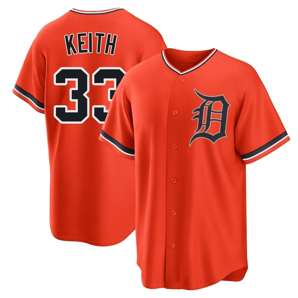 Ldoa D.Tigers #33 Colt Keith Player Orange Home Game Stitched Jerseys