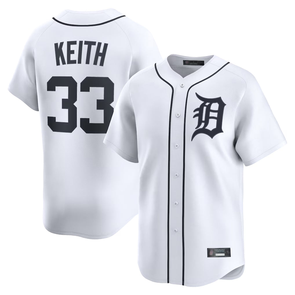 Ldoa D.Tigers #33 Colt Keith Player White Home Limited Stitched Jerseys
