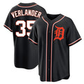 Ldoa D.Tigers #35 Justin Verlander Player Black Fashion Out Home Game Stitched Jerseys