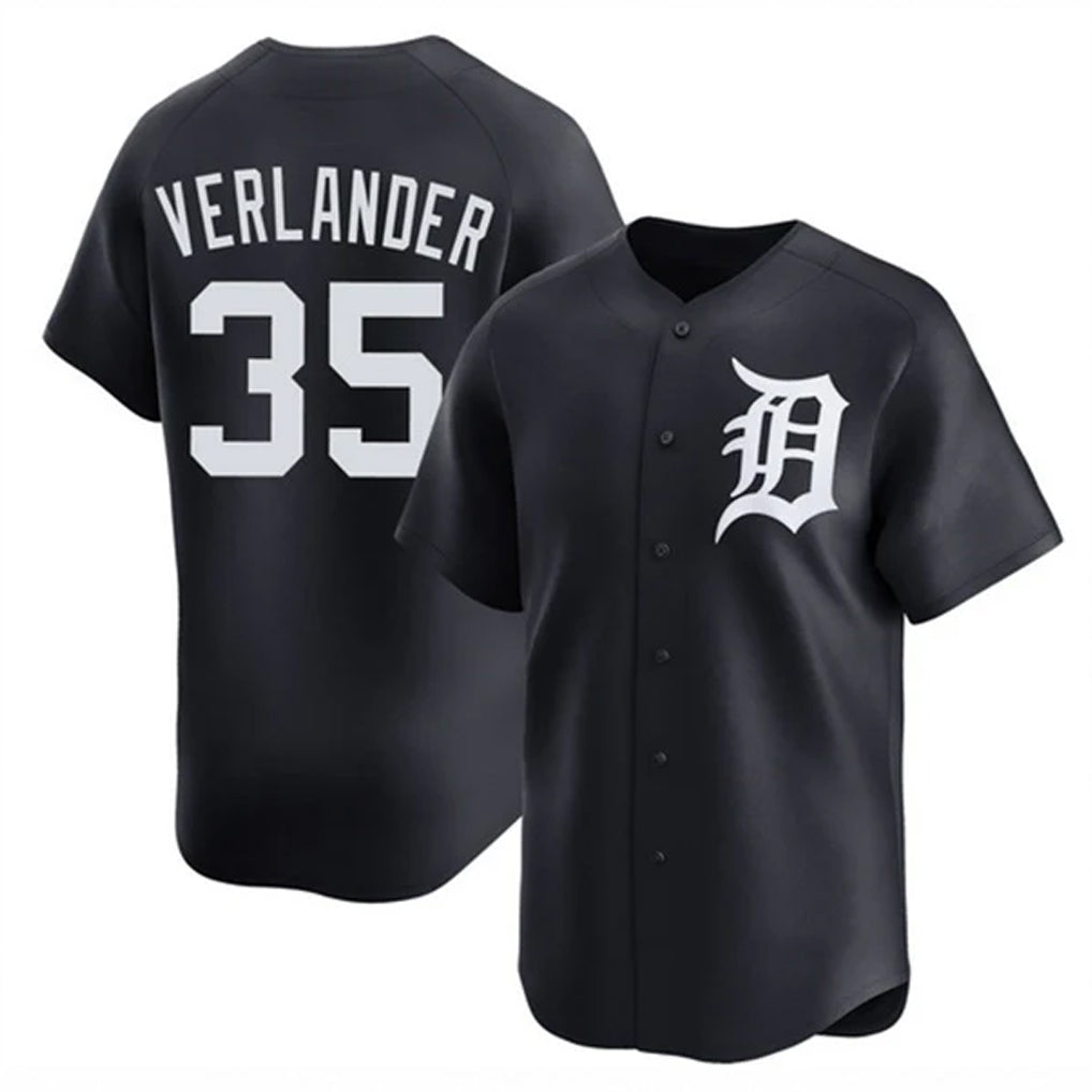 Ldoa D.Tigers #35 Justin Verlander Player Navy Home Limited Game Stitched Jerseys