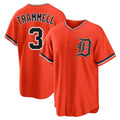 Ldoa D.Tigers #3 Alan Trammell Player Orange Home Game Stitched Jerseys