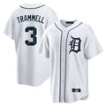 Ldoa D.Tigers #3 Alan Trammell Player White Home Game Stitched Jerseys