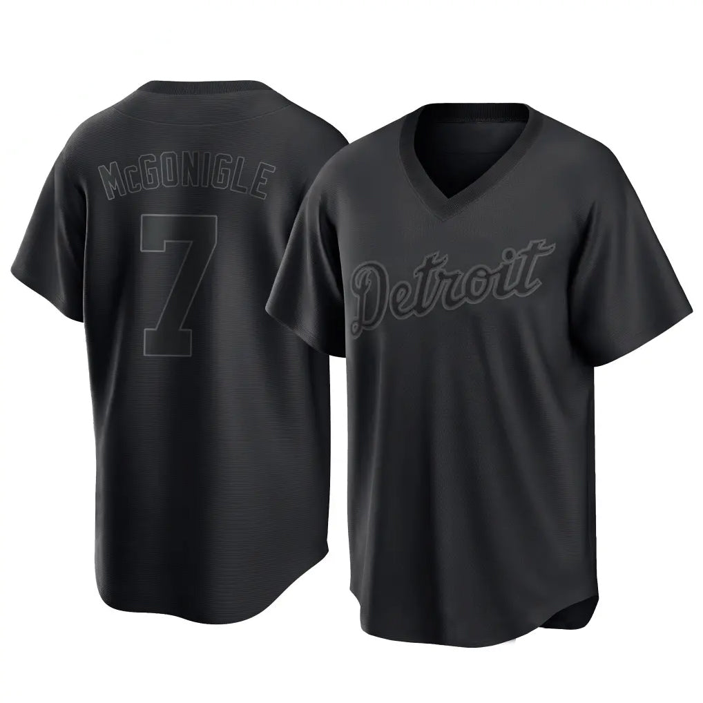 Ldoa D.Tigers #7 Kevin McGonigle Player Black T-shirt Home Game Stitched Jerseys
