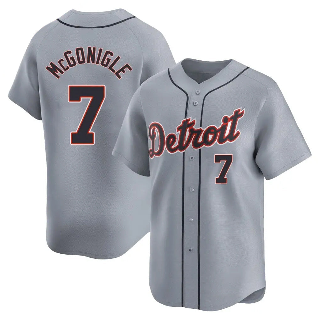 Ldoa D.Tigers #7 Kevin McGonigle Player Gray Home Limited Stitched Jerseys