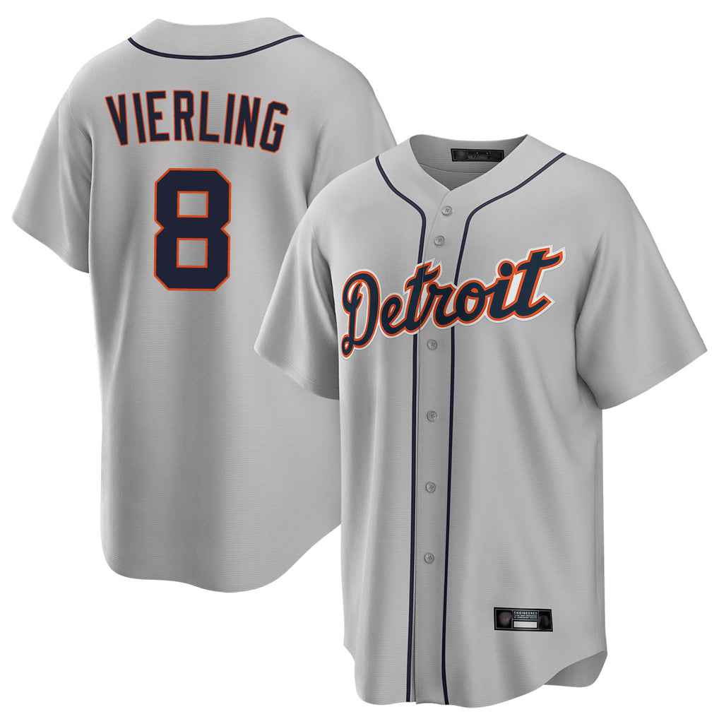 Ldoa D.Tigers #8 Matt Vierling Player Gray Home Game Stitched Jerseys