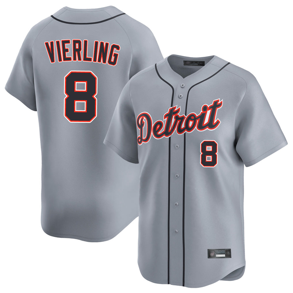 Ldoa D.Tigers #8 Matt Vierling Player Gray Home Limited Stitched Jerseys