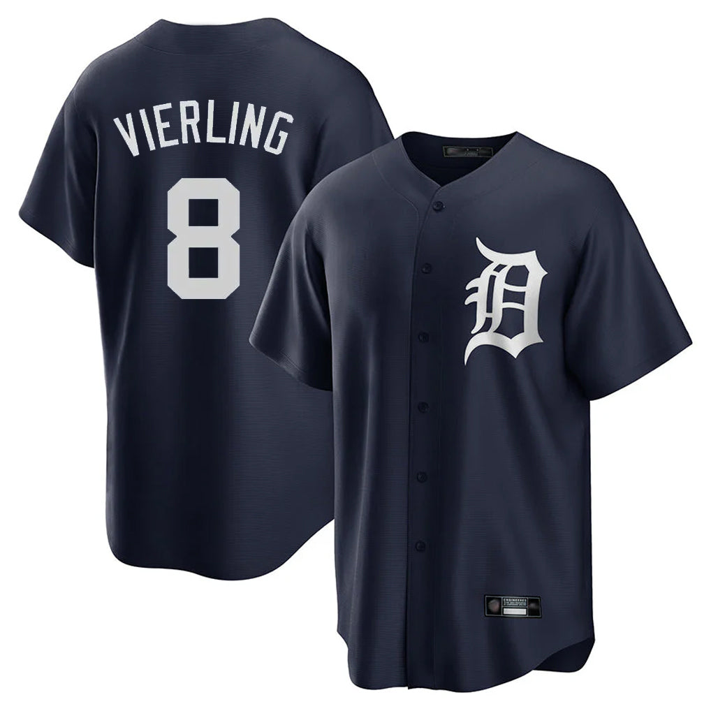 Ldoa D.Tigers #8 Matt Vierling Player Navy Game Home Stitched Jerseys