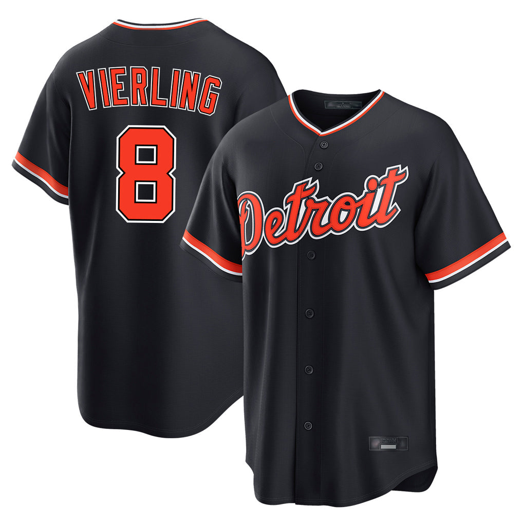 Ldoa D.Tigers #8 Matt Vierling Player Navy Home Game Stitched Jerseys