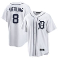 Ldoa D.Tigers #8 Matt Vierling Player White Home Game Stitched Jerseys