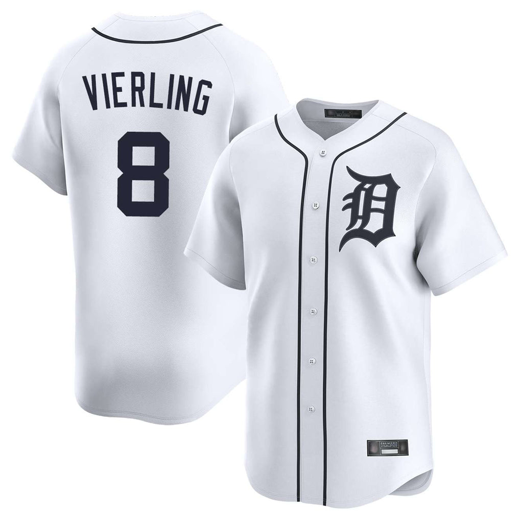 Ldoa D.Tigers #8 Matt Vierling Player White Home Limited Stitched Jerseys