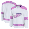 Tuec D.Red wings White 2024 Hockey Fights Cancer Practice Jerseys
