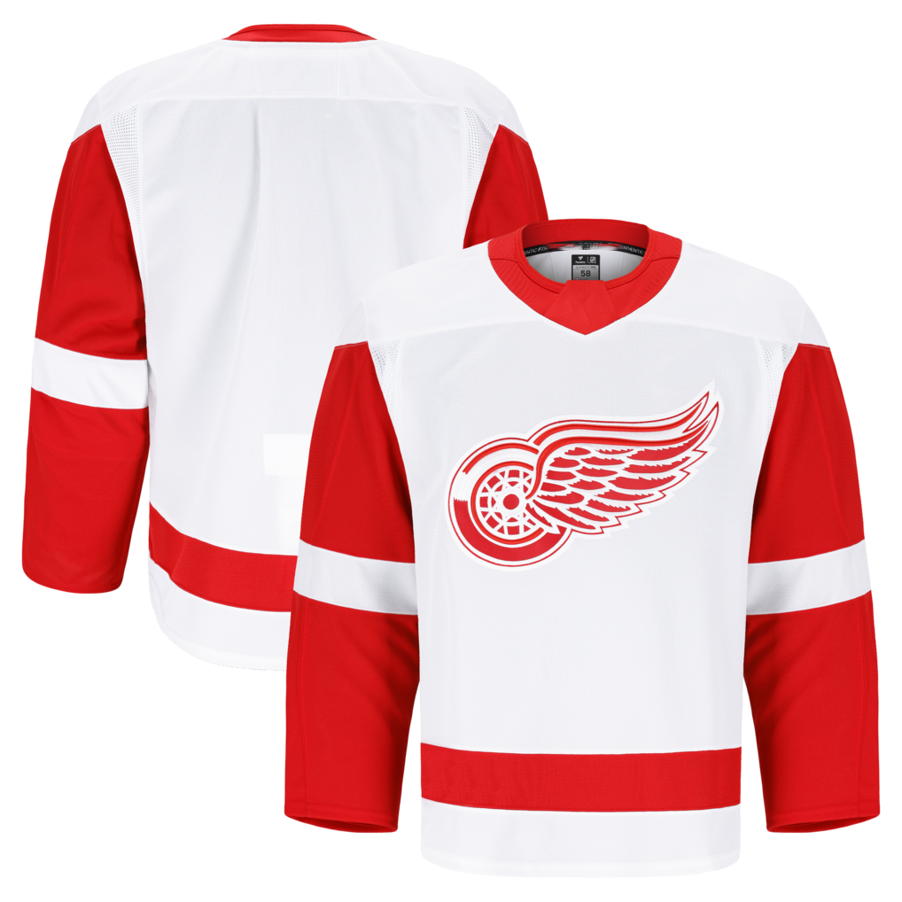 Tuec D.Red wings White Away Authentic Pro Jerseys