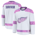 Tuec D.Red wings White Hockey Fights Cancer Survivor Practice Jerseys
