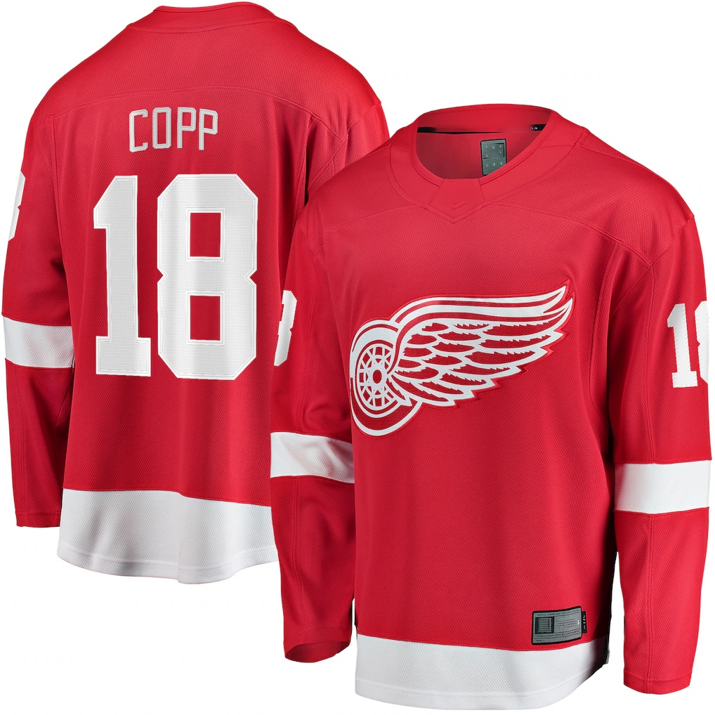 Tuec D.Red wings #18 Andrew Copp Red Home Breakaway Player Jerseys
