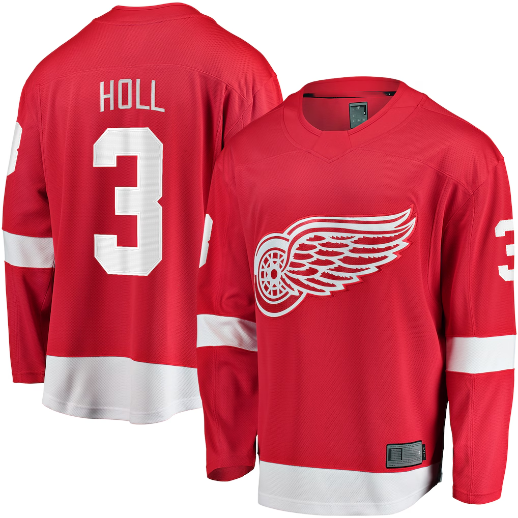 Tuec D.Red wings #3 Justin Holl Red Home Breakaway Jerseys
