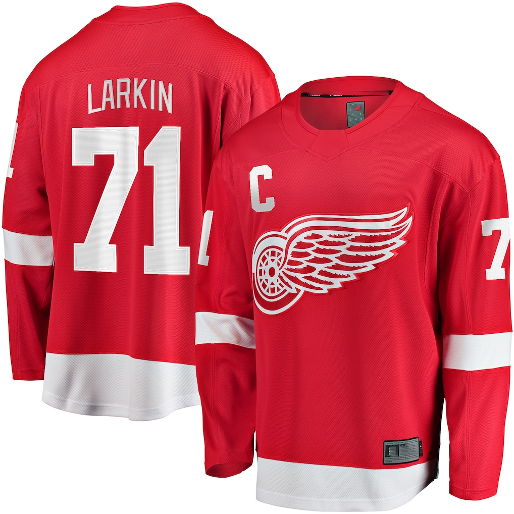 Tuec D.Red wings #71 Dylan Larkin Red 2023-24 Captain Breakaway Player Jerseys