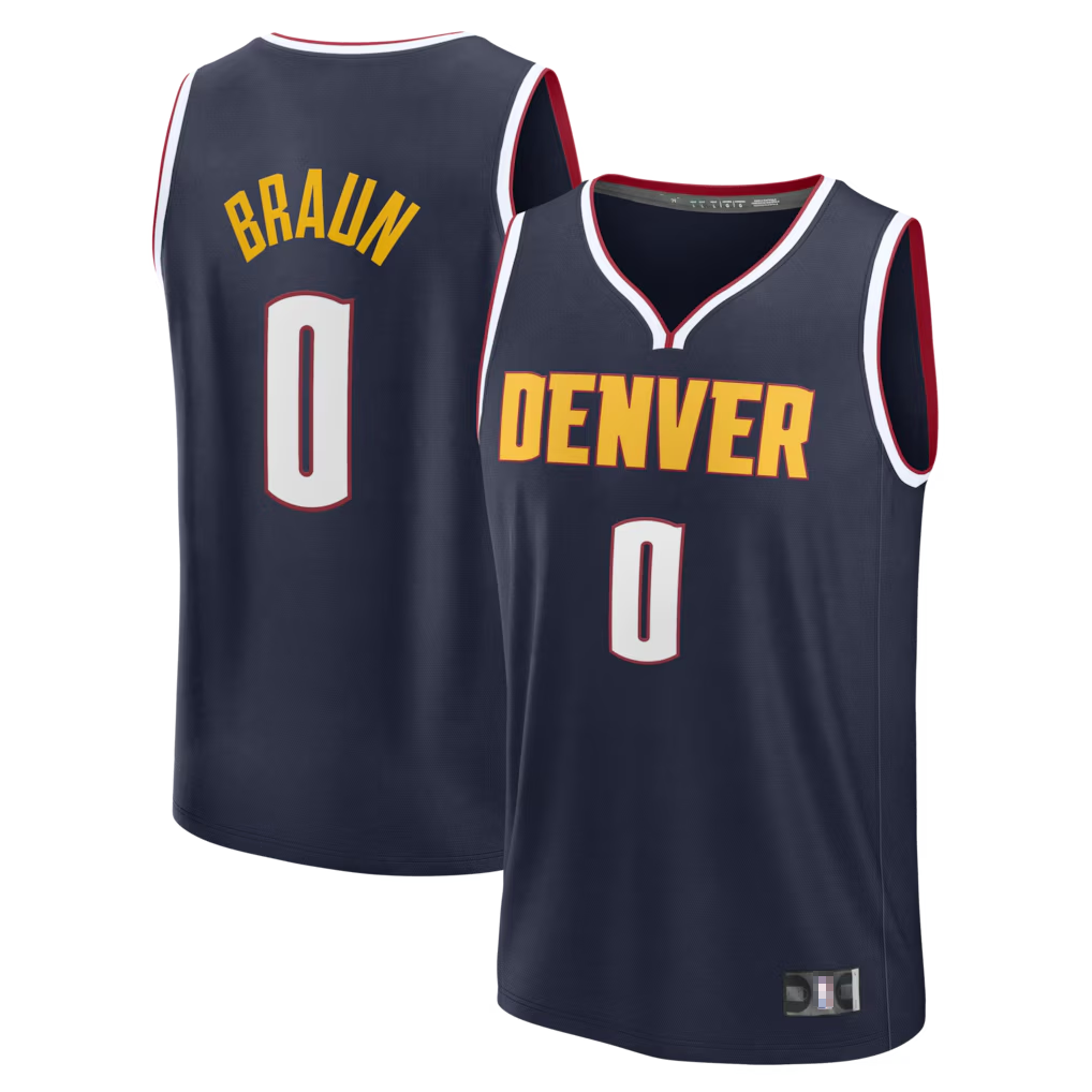Ldoa D.Nuggets #0 Christian Braun Navy Fast Break Replica Jerseys - Icon Edition