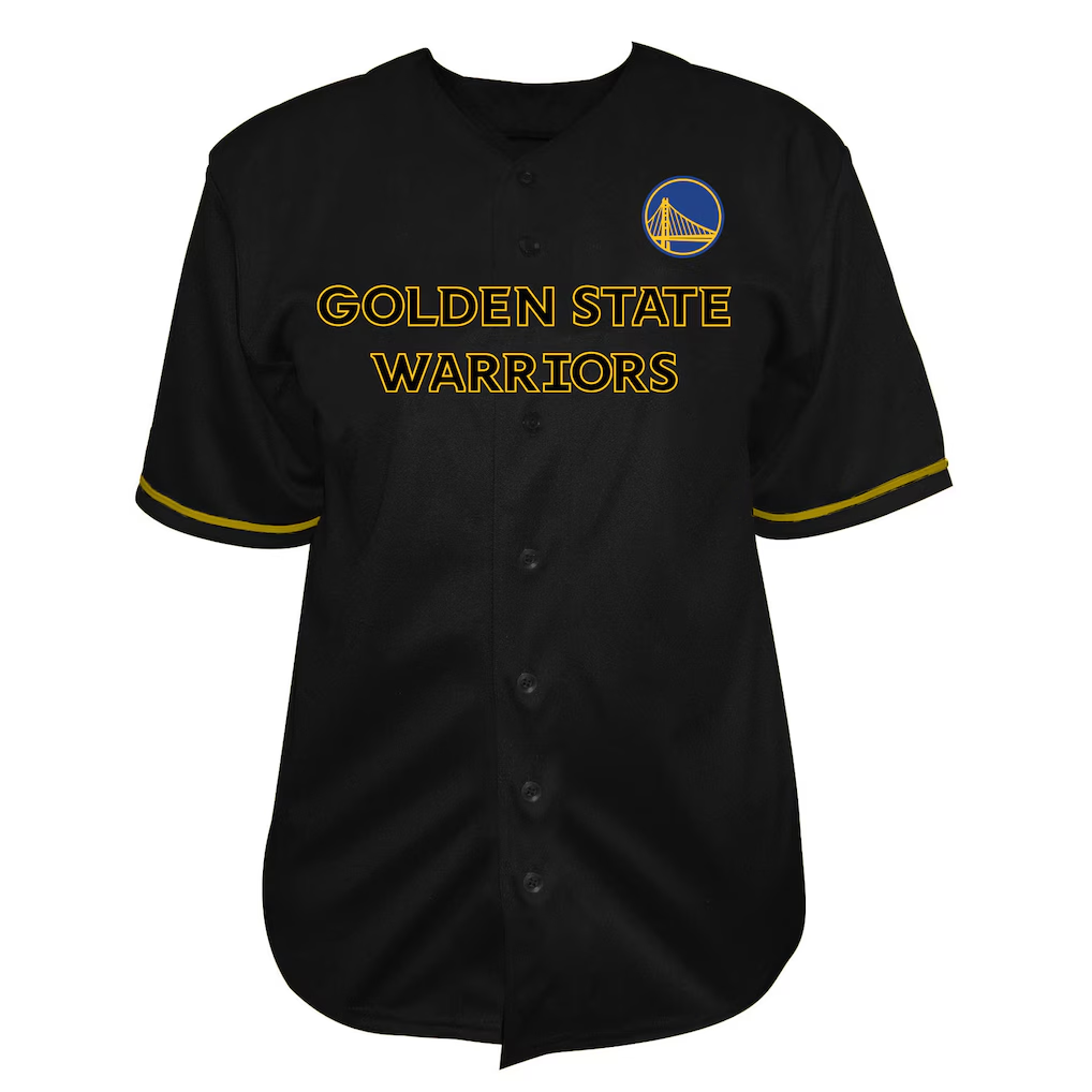 Ldoa G.State Warriors Black Big & Tall Pop Full-Button Jerseys