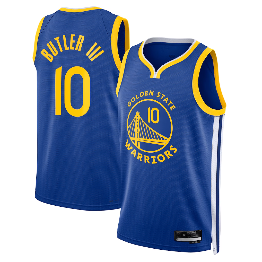 Ldoa G.State Warriors #10 Jimmy Butler III Royal Swingman Jerseys - Icon Edition