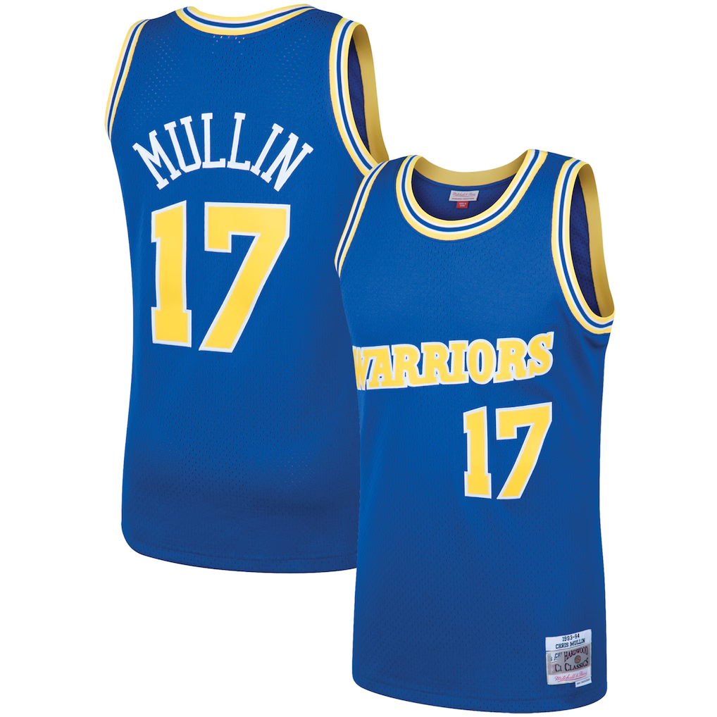 Ldoa G.State Warriors #17 Chris Mullin Mitchell & Ness Royal 199394 Hardwood Classics Swingman Jerseys