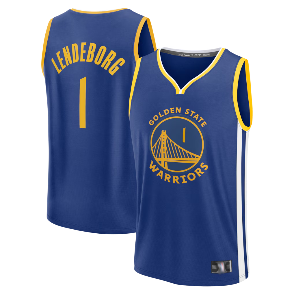 Ldoa G.State Warriors #1 Yaxel Lendeborg Royal 2026  Draft First Round Pick Fast Break Jerseys - Icon Edition