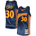 Ldoa G.State Warriors #30 Stephen Curry Mitchell & Ness Navy 2009-10 Hardwood Classics Authentic Jerseys